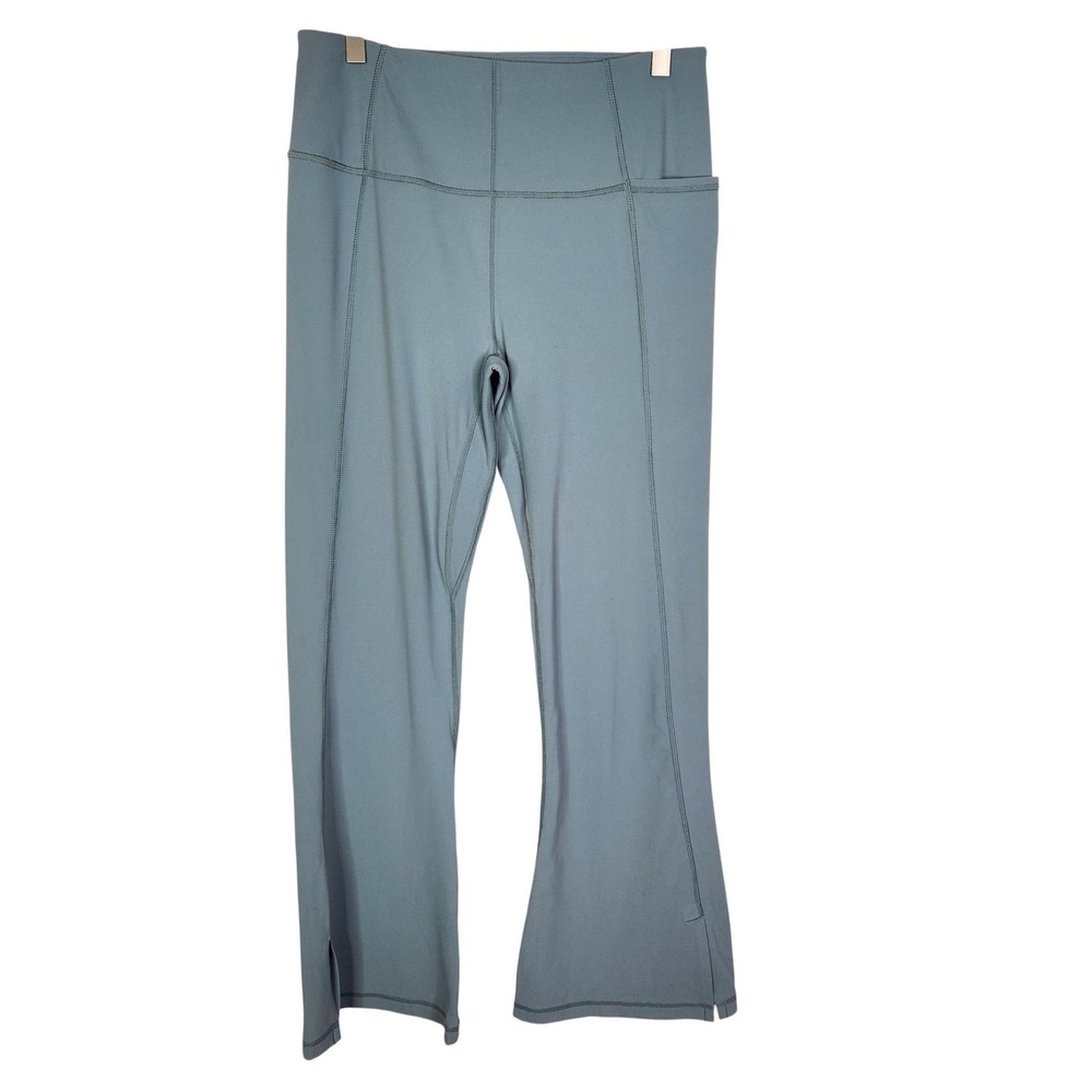 SWEATY BETTY Super Soft Pants Womens 10 Blue Flare Leg Pockets Athletic